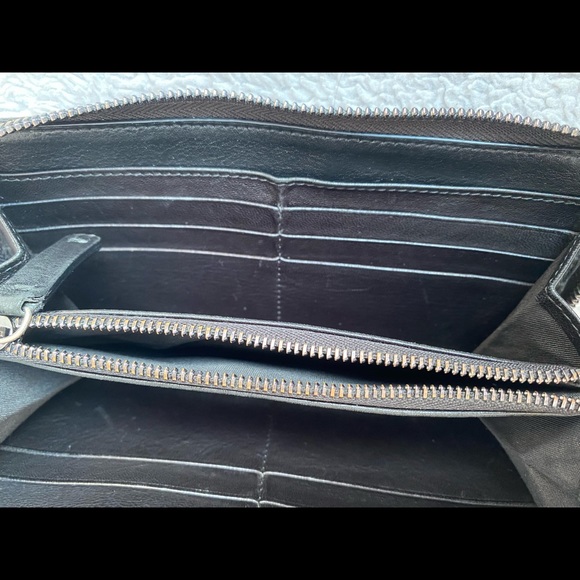 AUTHENTIC JIMMY CHOO ZIPPER LONG WALLET BLACK LEATHER - Picture 6 of 16